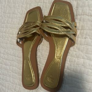 Zara Gold Flats - size 42